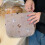 (Grey) Canvas-Makeuptasche Katze Stickerei Reise Grau 5
