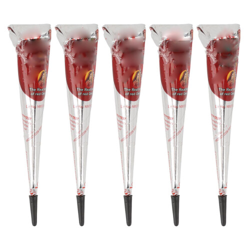 12pcs 25g Temporary Tattoo Paste Cone Shaped 5-7 Days Cherry Red 1