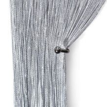 (Silver) Glitter String Curtain Panel Door Screen Room Divider Voile Net Curtains