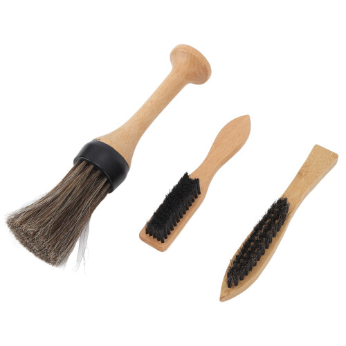 3er-Friseurbürsten-Set mit Holzgriff 2