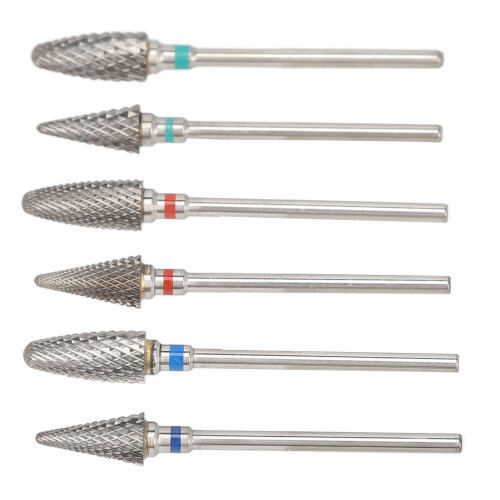 6x Nagelkunst-Feilenbits aus Wolframstahl zur Hautentfernung 1