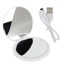Runder LED-Taschen-Spiegel faltbar Mini-Make-up-Spiegel