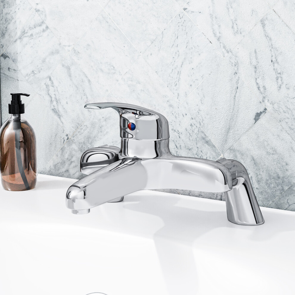 B&Q - Modern Studio Deck Mounted Chrome Bath Filler Tap - Image 5