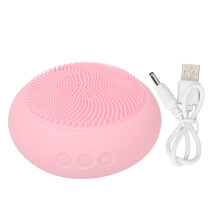 (Pink) 2-in-1 elektrische Gesichtsreinigungsbürste mit Heizmaske