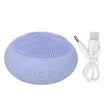 (Purple) 2-in-1 elektrische Gesichtsreinigungsbürste mit Heizmaske