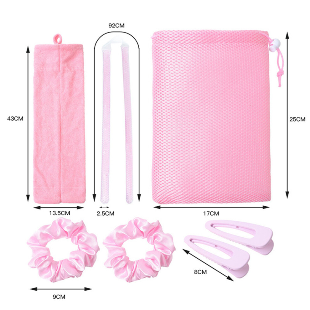 Heatless Hair Curling Kit Gel Beads Wand Clips Storage Bag