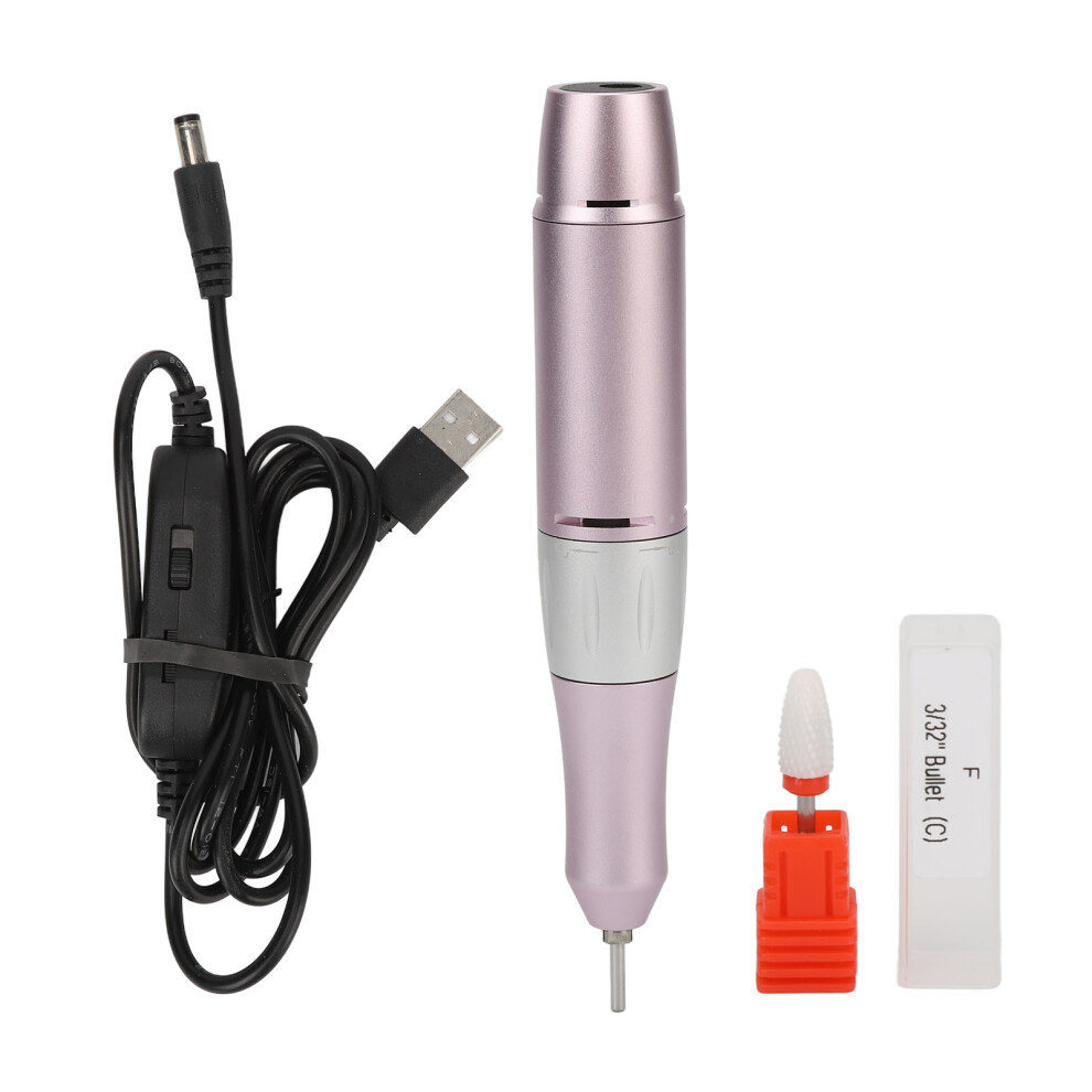 Nail Drill Machine Handpiece 30000 RPM Portable USB Polishing Handle