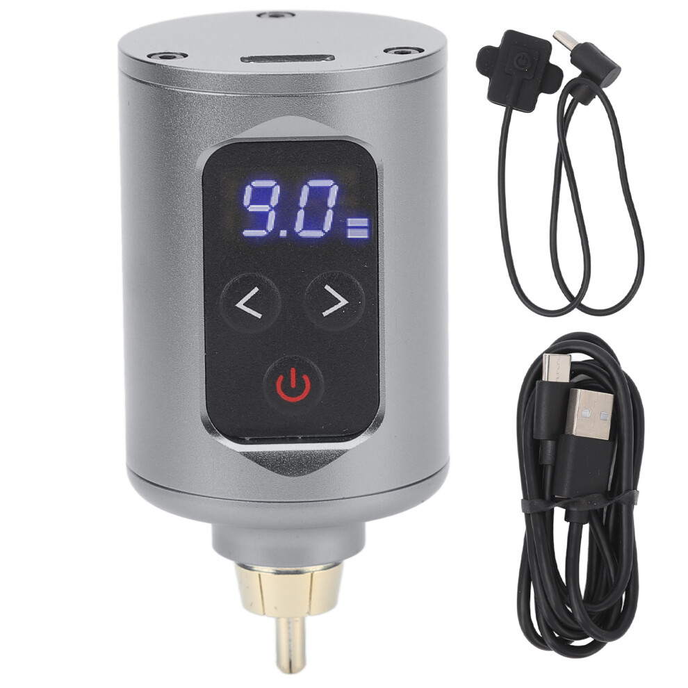 Grey (Grey) Wireless Tattoo Power Supply Dual Mode Rca Lcd Usb Rechargeable