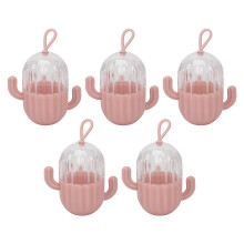 5x Kaktus-förmige Transparente Make-up-Schwamm-Organizer