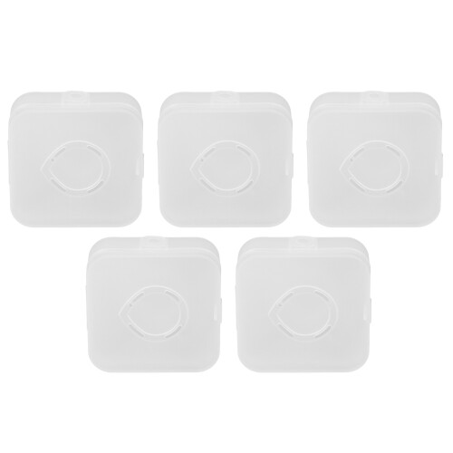 5pcs Transparent White Makeup Puff Storage Box Breathable Dustproof 1