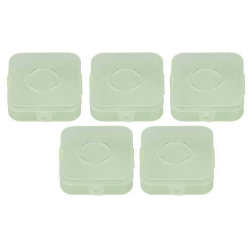 5Pcs Transparent Green Powder Puff Storage Box