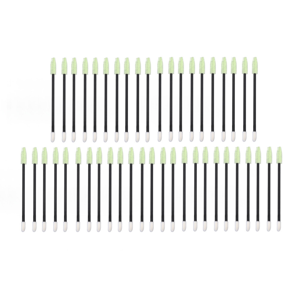 (Grass Green) Disposable Double-Headed Eyelash Eyebrow Brush Pink Applicator