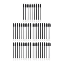 (Black) 50 Stk. Einweg-Doppelendiger Wimpernpinsel Schwarz
