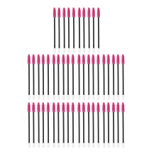 (Rose Red) 50 Stk. Einweg-Doppelendiger Wimpernpinsel Schwarz