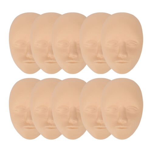10pcs 3D Tattoo Practice Face Skin Silicone for Beginner