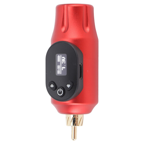 (Red) 2000mAh Wireless Tattoo Battery RCA Digital Display Black 2