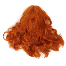 Hitzebeständige Orange Lockenperücke Pony Halloween