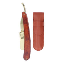 Edelstahl Bartmesserhalter Buchenholz Griff