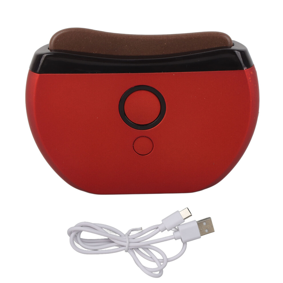 Red Electric Gua Sha Device Bian Stone Hot Compress Massager