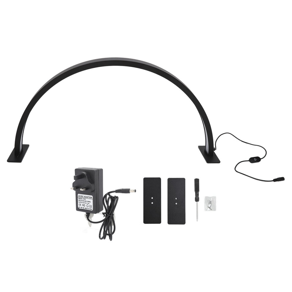 (UK Plug) 35W Black Half Moon Desk Lamp 3000K-6000K LED Nail Art 100-240V