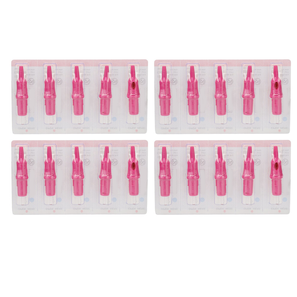 (Pink) 20pcs Tattoo Cartridge Ballpoint Needle 5ml Ink Green