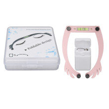 (Pink) Faltbare Augenbrauen-Schablone mit Schnur Silber