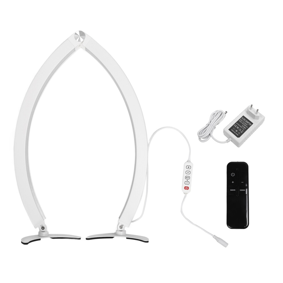 (EU Plug) Foldable Half Moon Desk Lamp 40W 3200K-5600K White Nail Light EU Plug