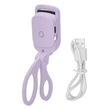 (Purple) Elektrische Verwarmde Wimperkruller 2 Snelheden Opvouwbaar Paars
