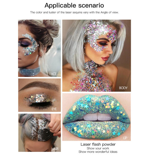6 Color Glitter Holographic Cosmetic 180ML 2