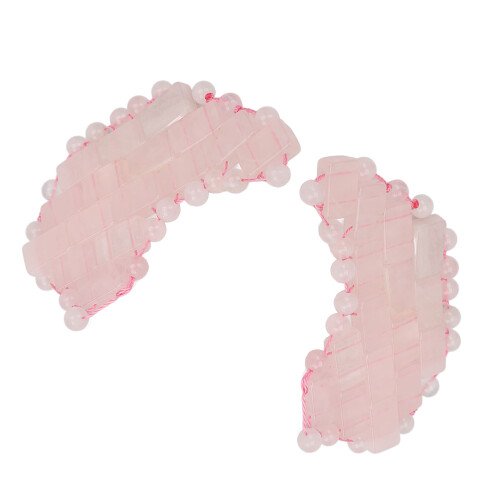 2 maschere oculari in giada e quarzo rosa