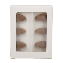 (Coffee) 3x Pink Replacement Eyelids for Mannequin