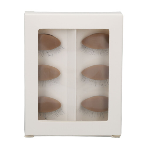 (Coffee) 3x Pink Replacement Eyelids for Mannequin