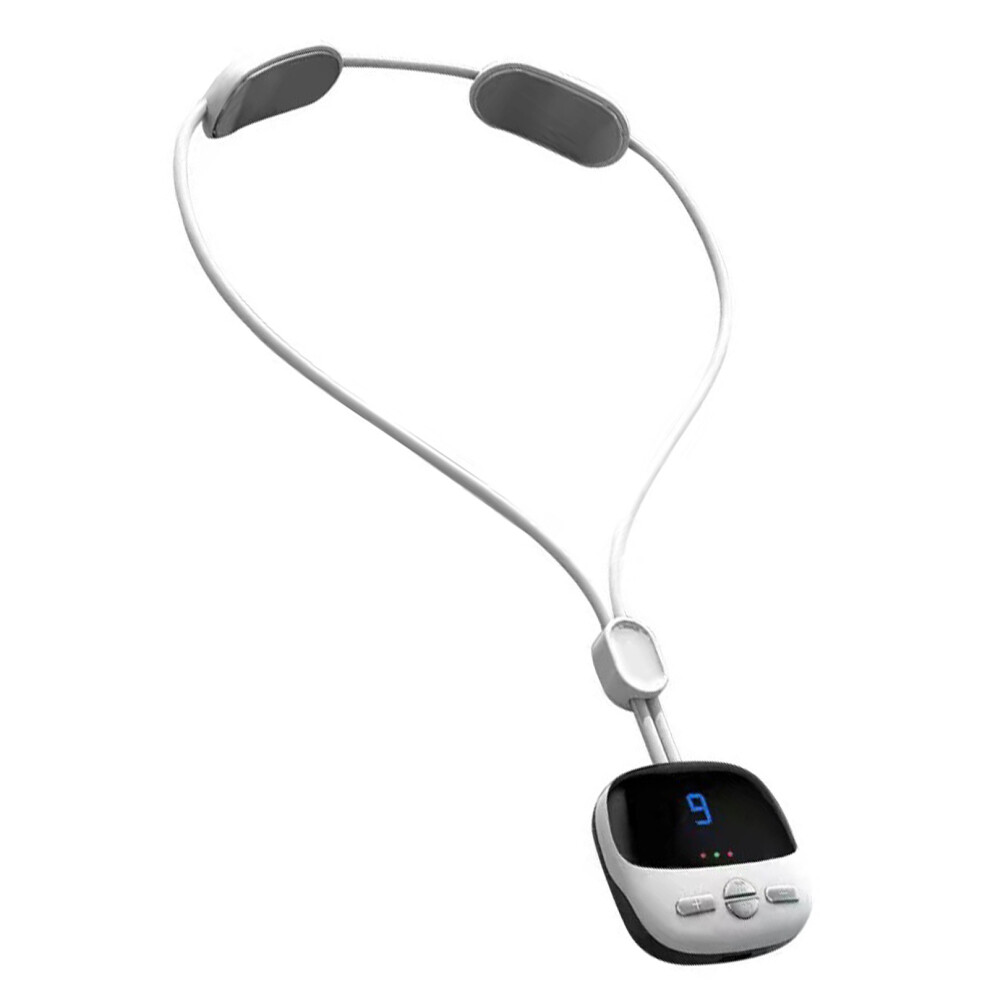 (White) Mini Neck Massager 4 Modes 9 Strength White