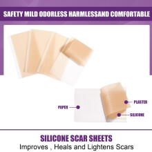8pcs Silicone Scar Sheets for C Section Burn Stretch Marks Removal