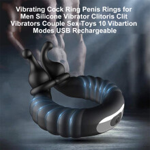Wtoyu Vibrerende Cock Ring Silicone USB Oplaadbaar 10 Modi