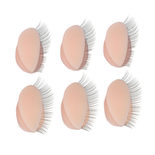 (Pink) 3x Pink Replacement Eyelids for Mannequin 1
