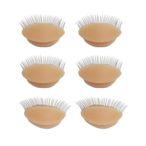 (Skin Color) 3x Pink Replacement Eyelids for Mannequin 1