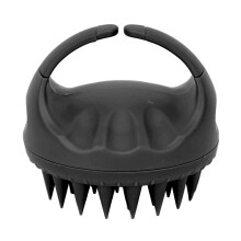 (Black) Silikon-Kopfmassager Shampoo-Bürste Schwarz