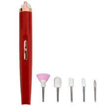 (Red) Elektrische Nagelfeile LED 4-Gang Akku Rot