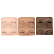3x Puppenkopf für Wimperntraining, 2 Paar abnehmbare Augenlider