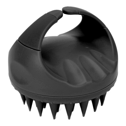 (Black) Silikon-Kopfmassager Shampoo-Bürste Schwarz 1