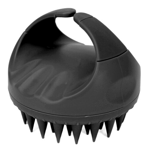 (Black) Silikon-Kopfmassager Shampoo-Bürste Schwarz 2
