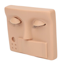 (Dark Skin Skin) Wimpern-Trainingskopf 3D wiederverwendbar Braun