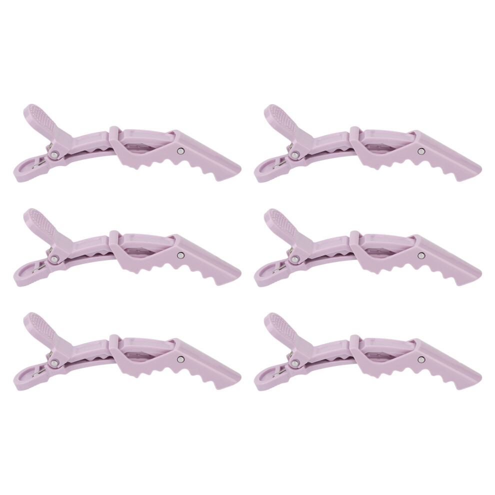 6 Pcs Purple Anti Slip Hair Styling Clips for Dyeing Salon