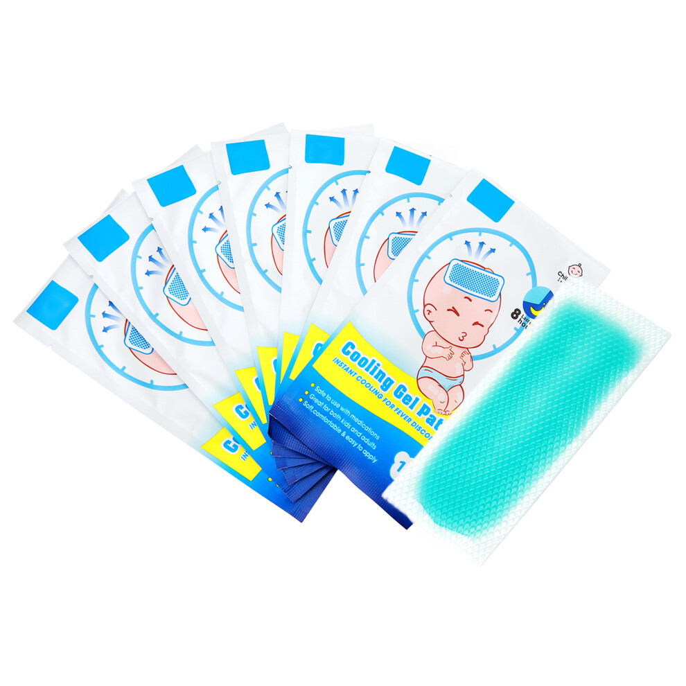 8pcs Cooling Pads Disposable Fever Relief Heat Reducer