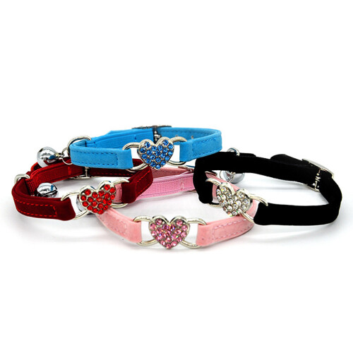 1 Styck Justerbar Katt Halsband Hjärtform 2