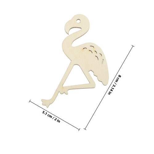 12St Flamingo Träbitar DIY Utskärningar Hantverk 1