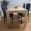 Dining Table and 4 Chairs Oak Black Leather Dining Set (140x80x75cm) 2