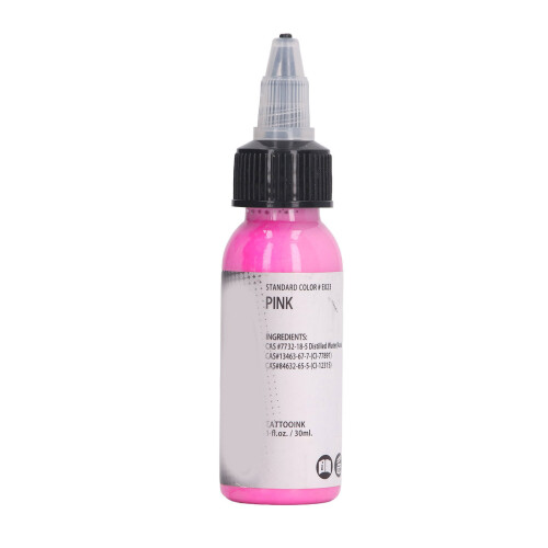 (PINK) Inchiostro Tattoo Pratica 30ml Nero Chiaro