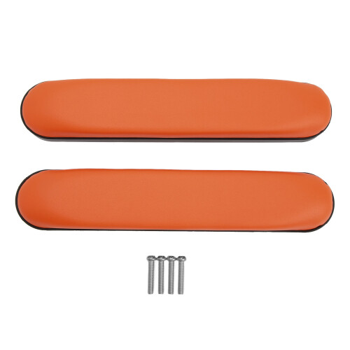 2x Wheelchair Arm Pads PU Leather Orange